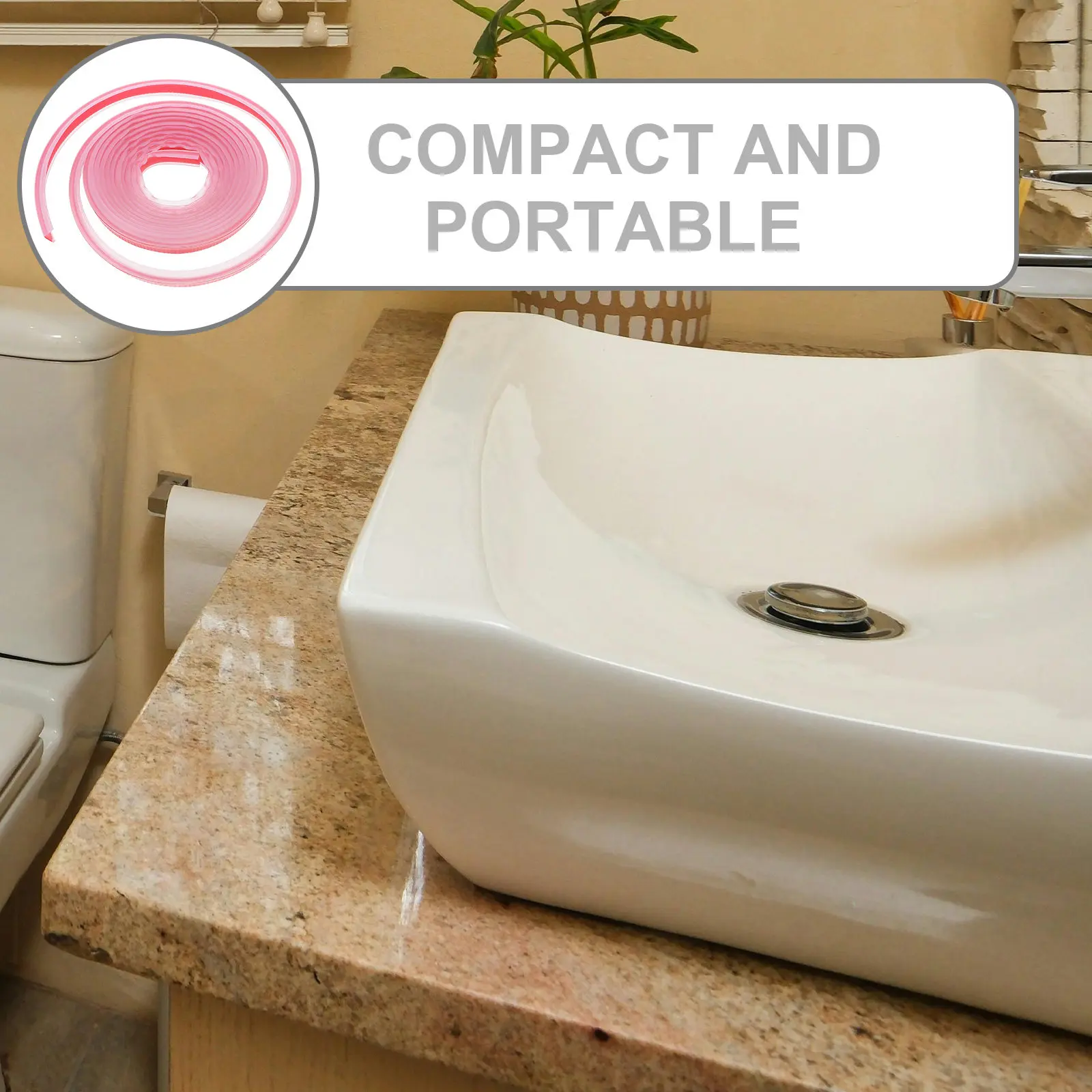 

Водонепроницаемая гибкая уплотнительная лента TPE для душевых дверей, столешниц, раковин и влажных зон, 1 рулон