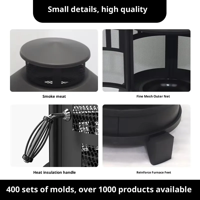 Spot Multi-functional Outdoor Wood-Fueled Steel Barbecue Heating Stove for Courtyard Garden Homestay Use