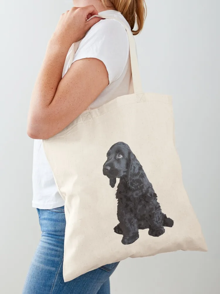 

English Cocker Spaniel Cute Black Puppy Dog Tote Bag Gift bags Cloth bags ecological bags Canvas