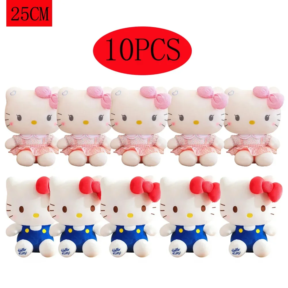1-10Pcs/Set Sitting posture Hello Kitty Anime Hello Kitty Plush Toy Plush Pillow Girl Birthday Gift Kawaii Hello Kitty Doll