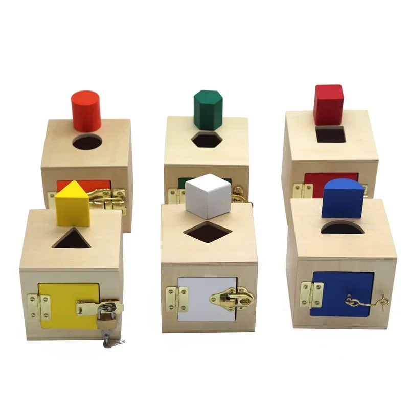 

Children's Building Blocks Montessori Sensory Teaching Baby Multifunctional Learning Unlock Box Geometric Shape Pairing Toys
