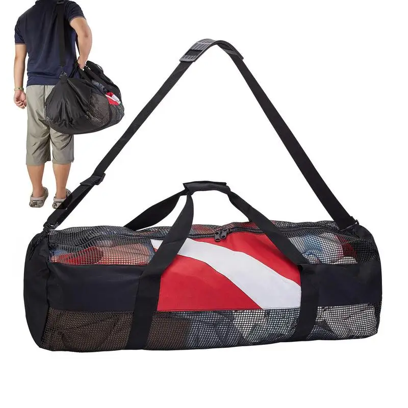 

Foldable Beach Bags, Thickened Quick Dry Pouches, Mesh Dive Bag, Scuba Diving Gear Storage Bag With Zipper, Fits For Water Sport