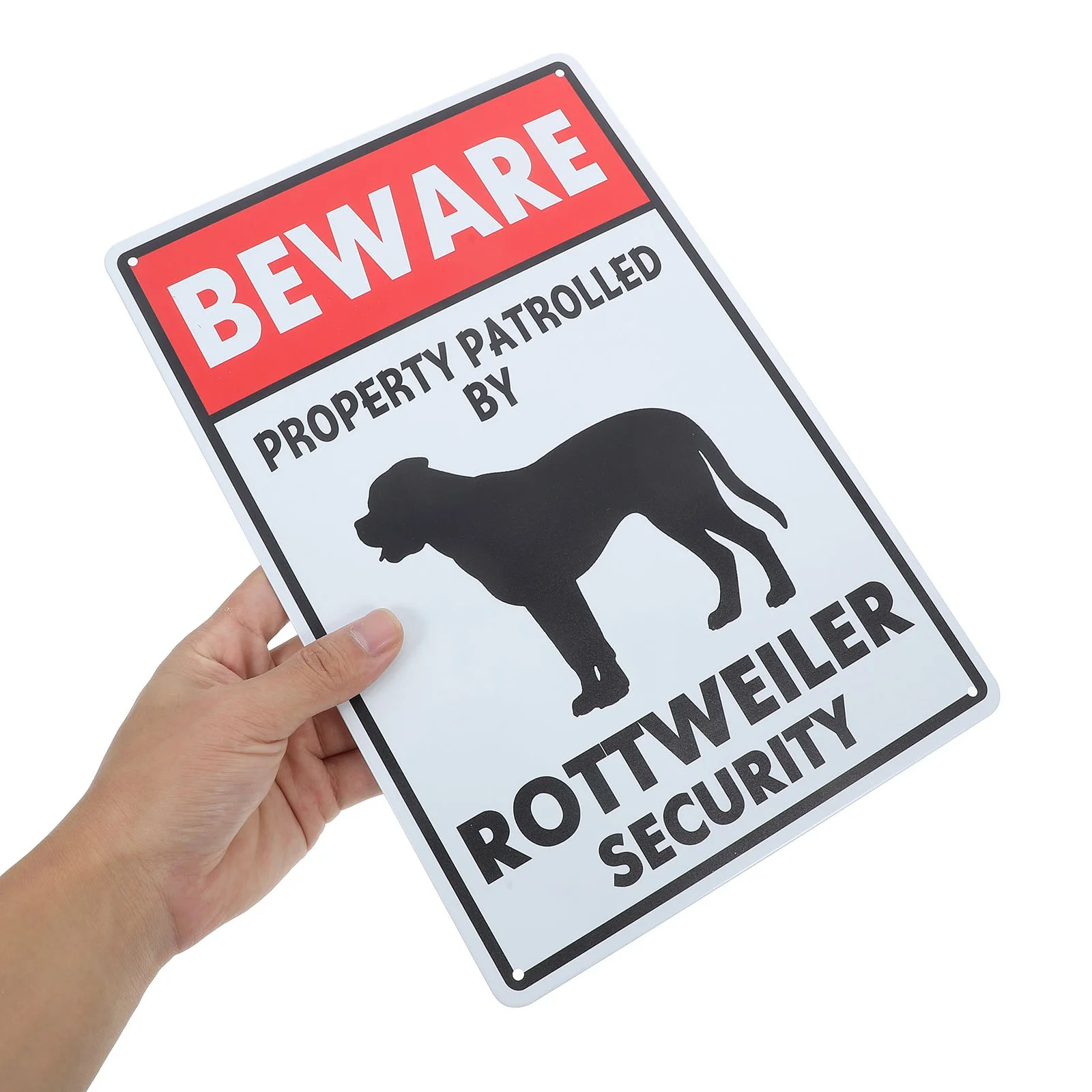 

2Pcs Beware of Dog Sign Metal Warning Sign for Fence Yard Lawn Property Protected by Rottweiler No Trespassing