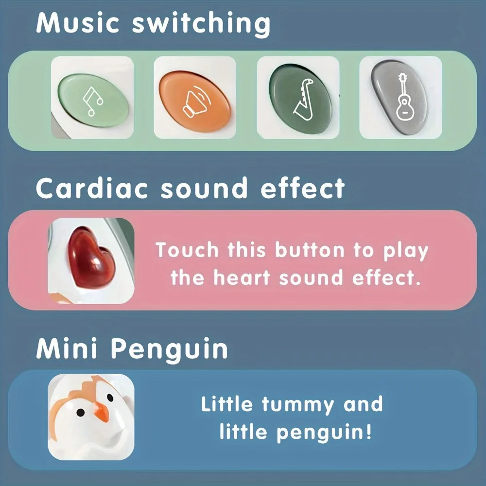 يتأرجح البطريق الرقص الزحف لعبة الموسيقى الكهربائية التنوير الإلكترونية الحيوانات الأليفة لغز الصوت لعب التعليم المبكر للأطفال #5