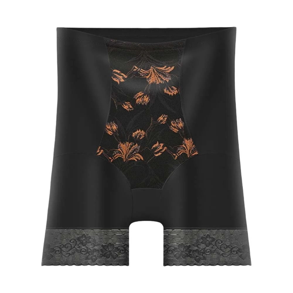 Faja Moldeadora Postparto de Cintura Alta con Encaje Floral, Piernas de Pantalón, Moldeadores Reductores, Entrepierna de Algodón Sin Costuras