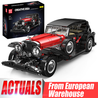 Mould King 10114 Technical Car Toys The Red Vintage Car Building Block Assembly Oldtime Car Brick Set Kids Christmas Gift