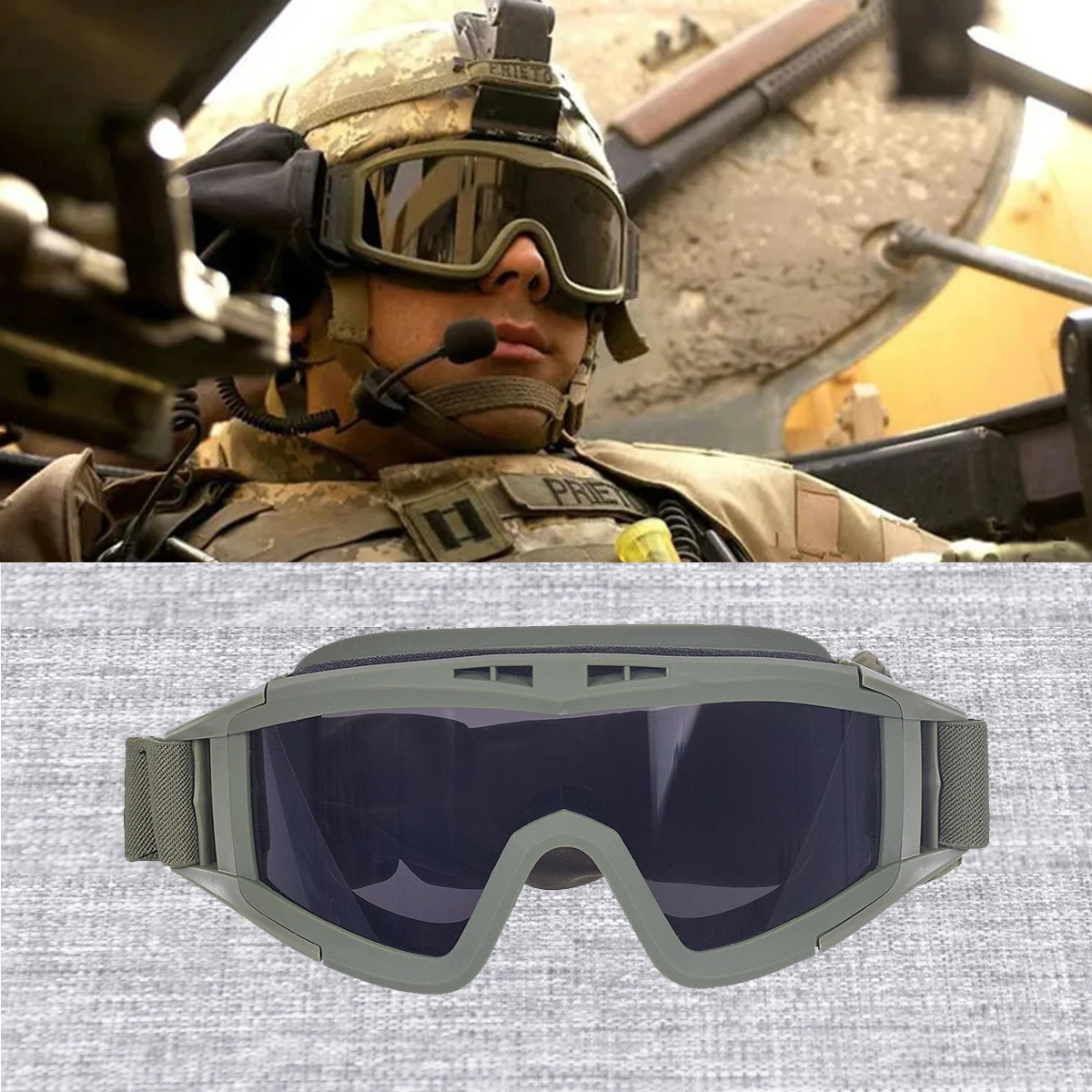 

Windproof Airsoft Tactical Goggles Dustproof Eyewear Motocross Motorcycle Glasses CS Shooting Safety Protection