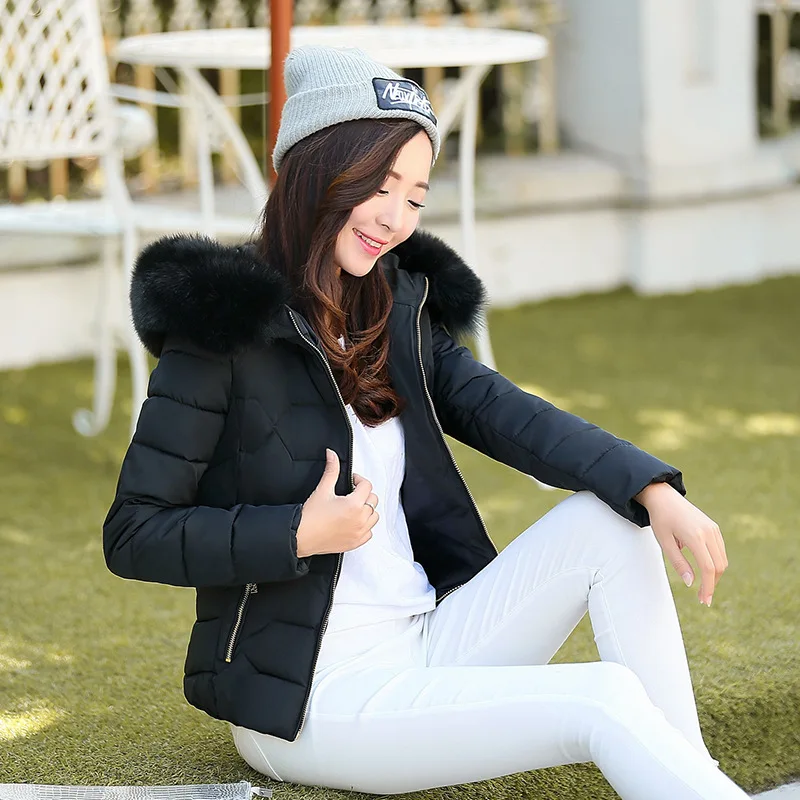 겨울 신상 솜옷 여성용 솜옷 짧은 털 칼라 솜옷 보온 솜옷
