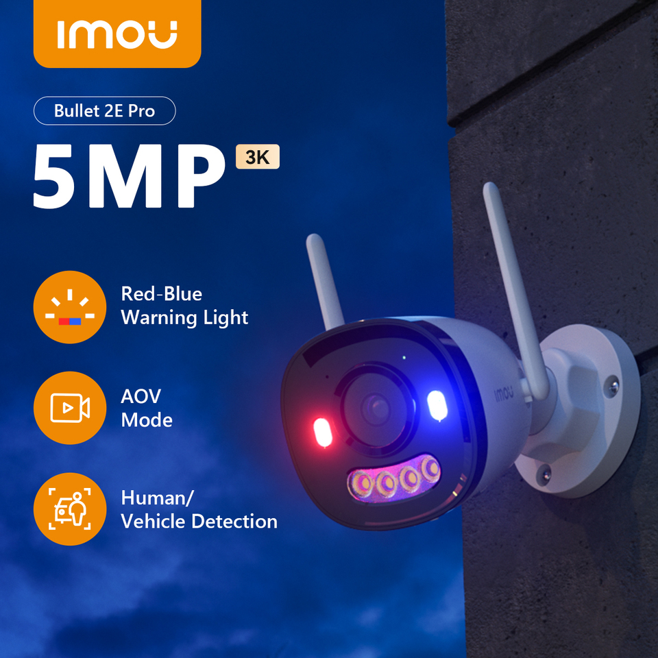 IMOU Bullet 2E 5MP 3K Full Color Night Vision Camera  WiFi Outdoor Waterproof Home Security Human Detect IP Camera