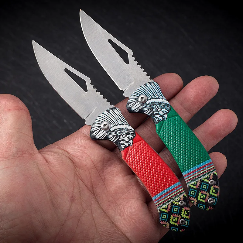 2024 New Tribe Stainless Steel Outdoor Knife, Camping Self Defense Knife, High Hardness Multi functional Folding Knife