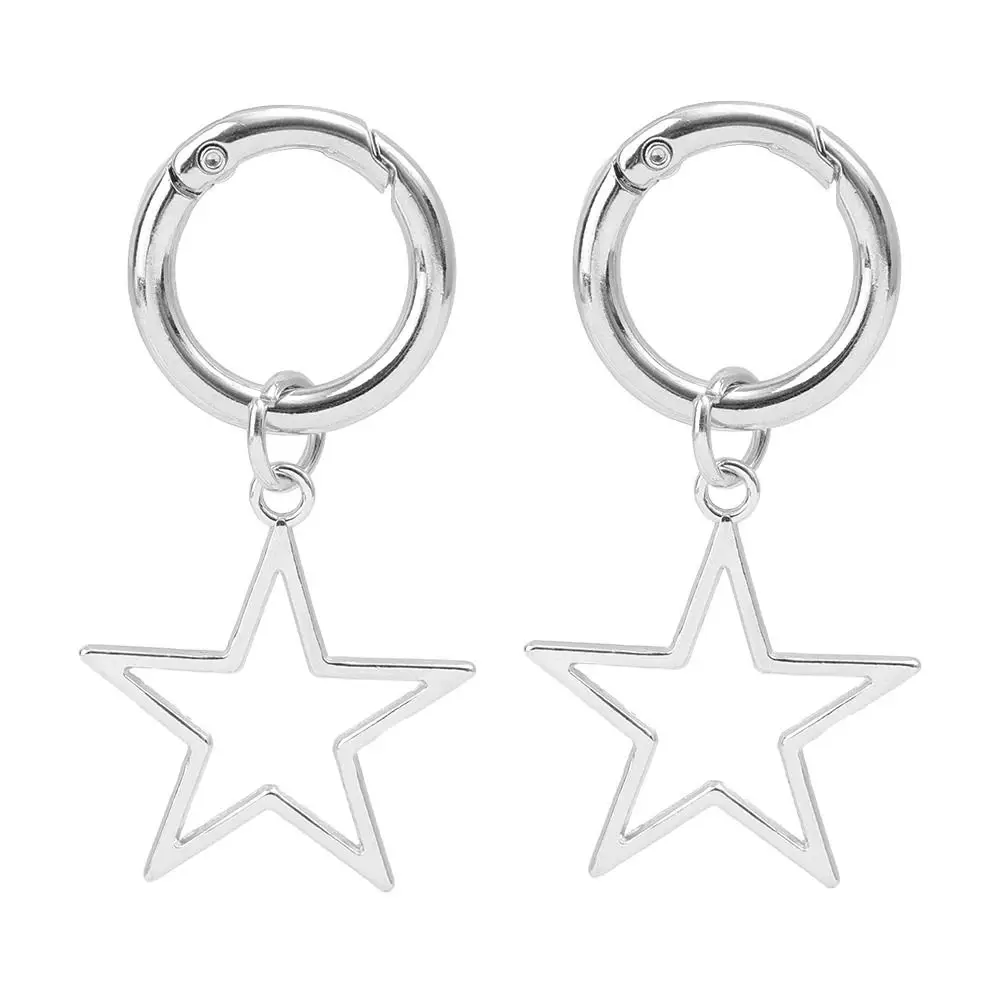 

2Pcs New Shoes Accessories Shoes Buckles Shoes Decoration Punk Boots Snap Hook Hollow Metal Big Stars Hearts Pendant