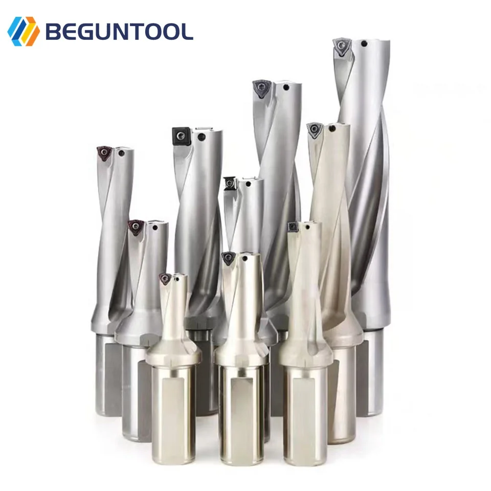 -L High Accuracy 2D/3D/4D/5D SP/WC U-drill CNC Indexable Straight Shank HSS 3D U Drill Cutter for WCMX SPMG Inserts-HDF