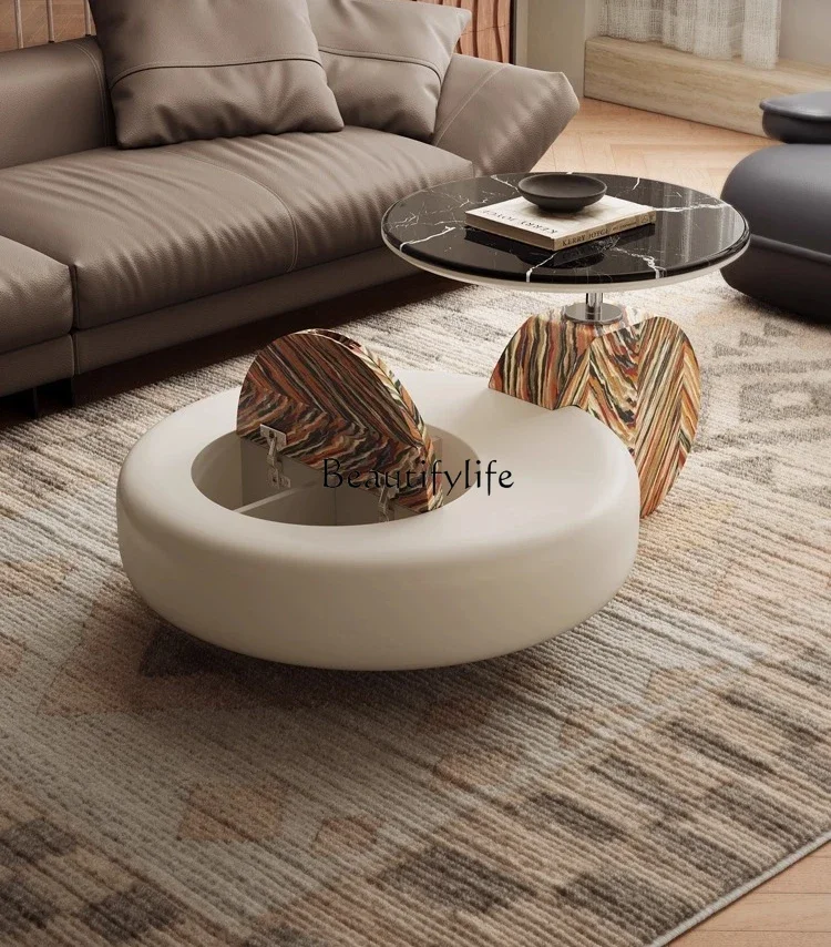 

yj39 Italian Minimalist Coffee Table Living Room Light Luxury Irregular Size Round Sofa Coffee Table