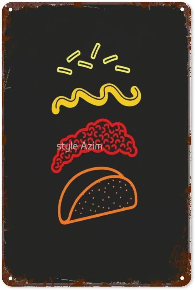 Vintage Tin Signs I Enjoy Romantic Walks to the Taco Truck Retro Wall Decor for Home,Garden & More Cute & Funny Quo sign