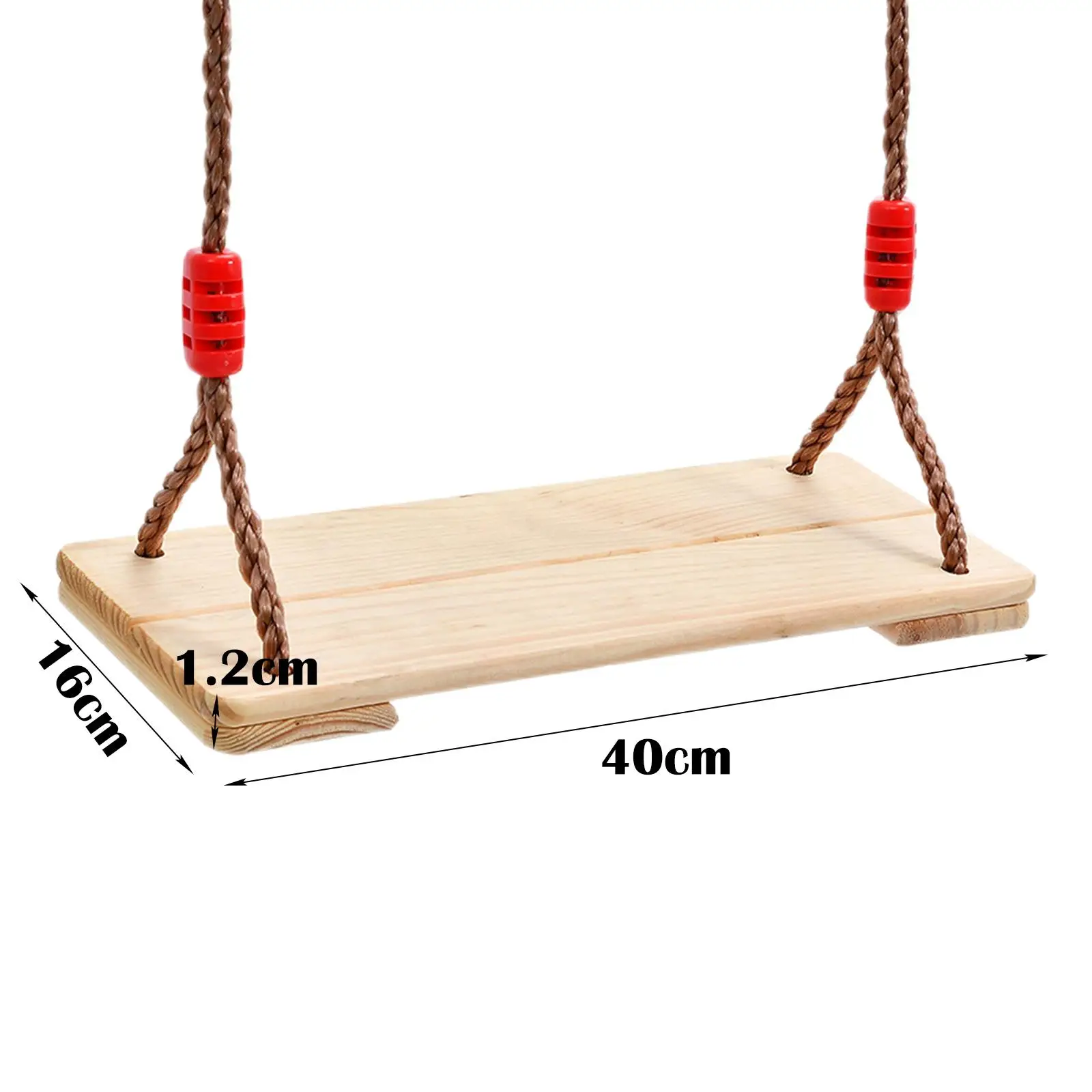 Columpio de madera con cuerda para niños, columpio colgante duradero para patio trasero