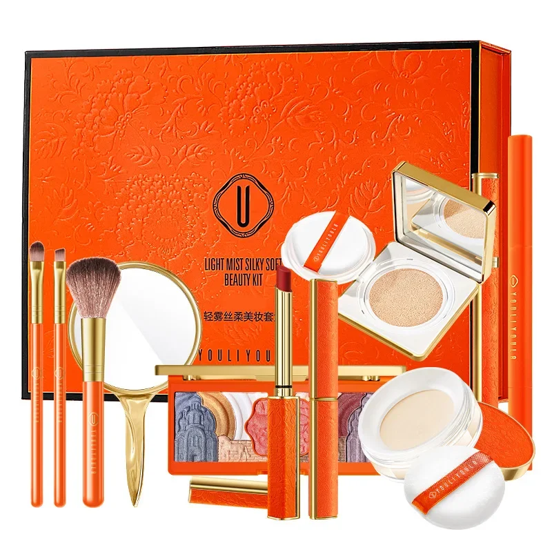 

Makeup 11pcs Set Holiday Birthday Gift for Girlfriend Make Up Kit Glitter Eyeshadow Matte Lipstick Brushes Cosmetics Full Set