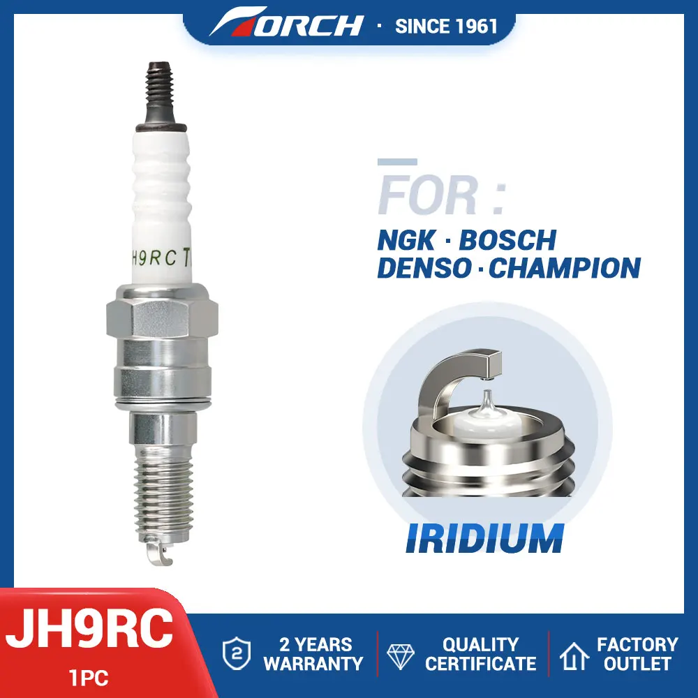 

1PC Iridium Platinum Spark Plugs TORCH JH9RC Replace for 5869/ER9EH 6868/ER9EHIX Compatible with VOGE RR660S ZONGSHEN ZS194MQ