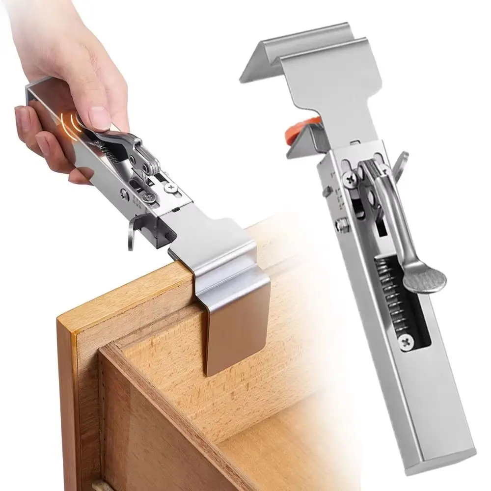 Detachable Adjustable Drawer Fix Clip Hand Tool Adjustable Drawer Front Installation Clip Telescopic Fast Press Woodworking Jig