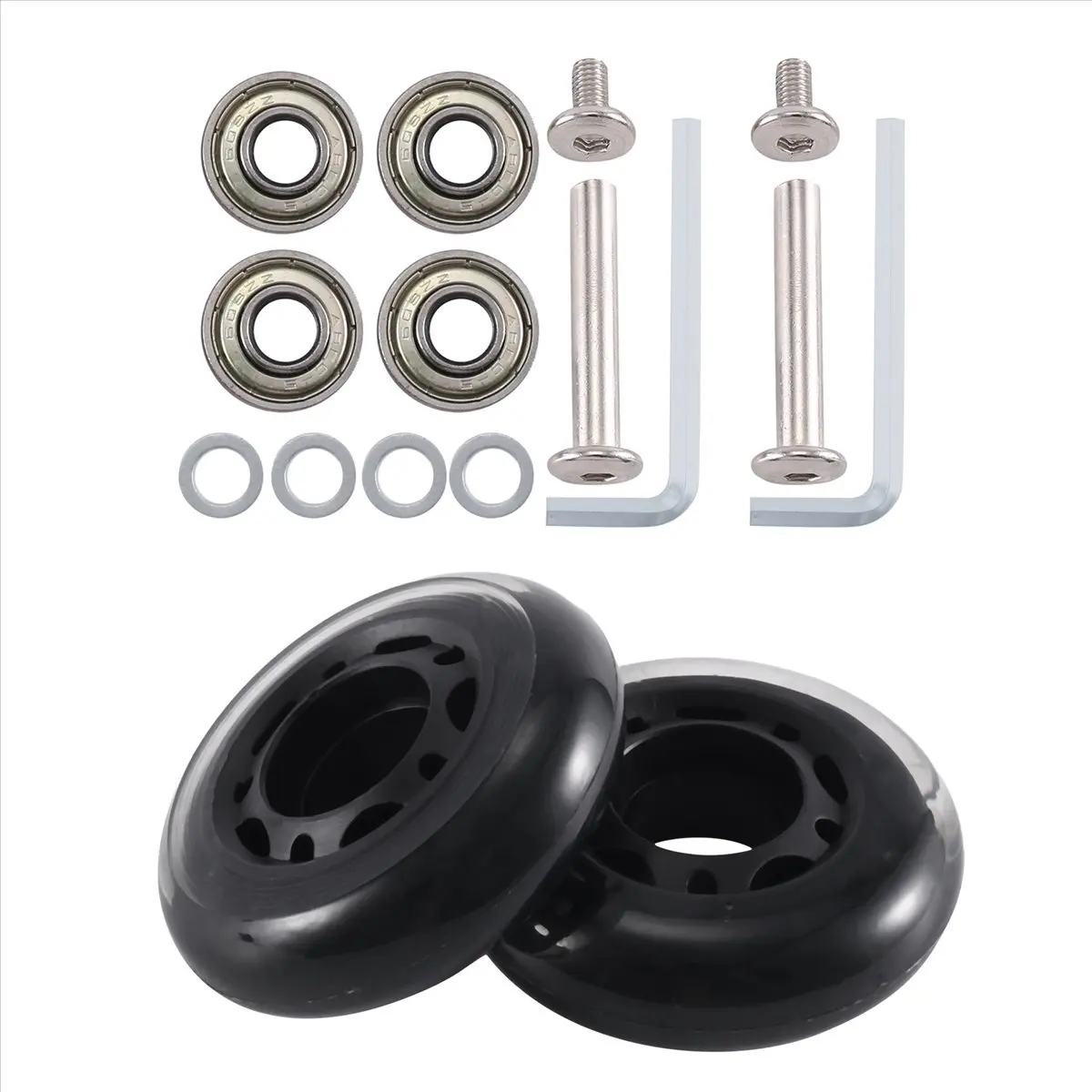 ABQR 60 мм x 18 мм, сменные колеса для багажного чемодана, осей, гаечный ключ, роскошный ремонт с колесами из полиуретана, подшипники из углеродистой стали