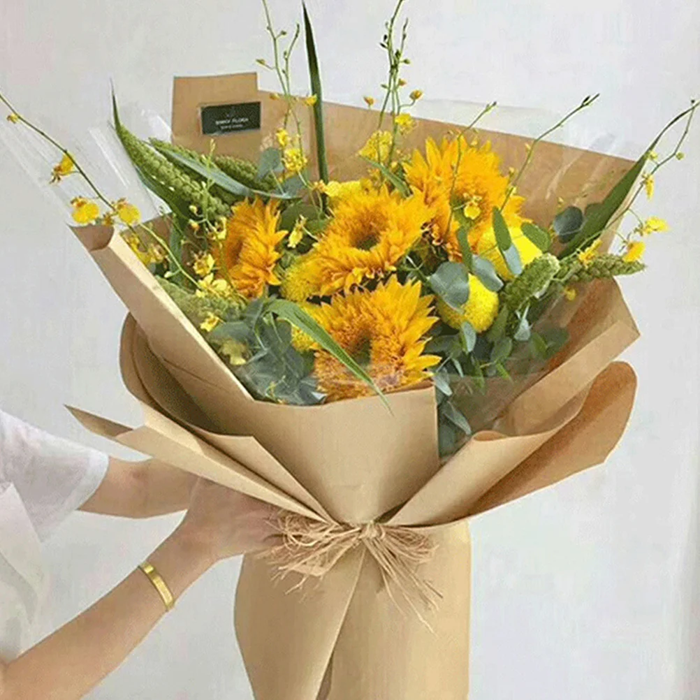 1 Roll Premium Kraft Paper Smooth Surface Gift Wrapping Material For Diy Craft Bouquet Decor Flower Packing Protector