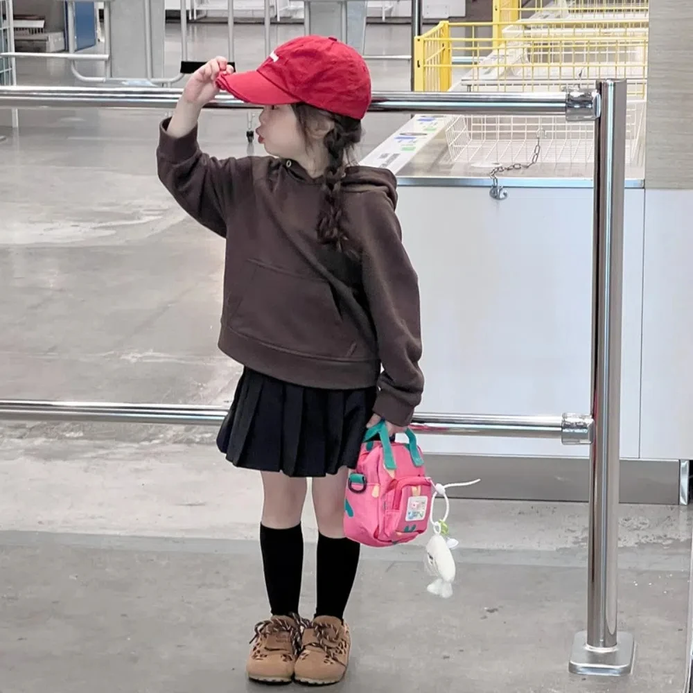 

Korean Style Crossbody Shoulder Bag Love Heart Printed with Pendant Mini Dopamine Handbag Cartoon Fashion Children Messenger Bag