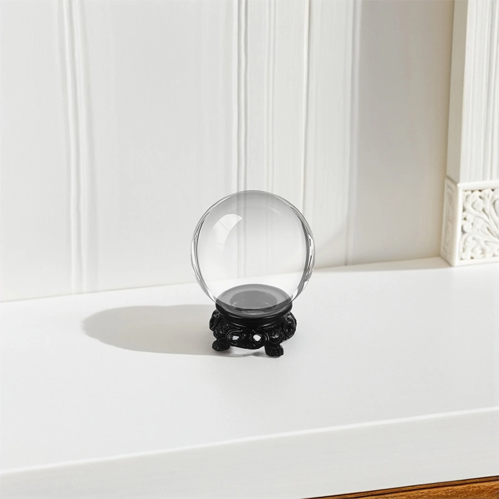 

2Pcs Resin Crystal Sphere Stand Base Hollow Pedestal for Gemstone Quartz Ball Egg Display Holder Snow Globe Decorative