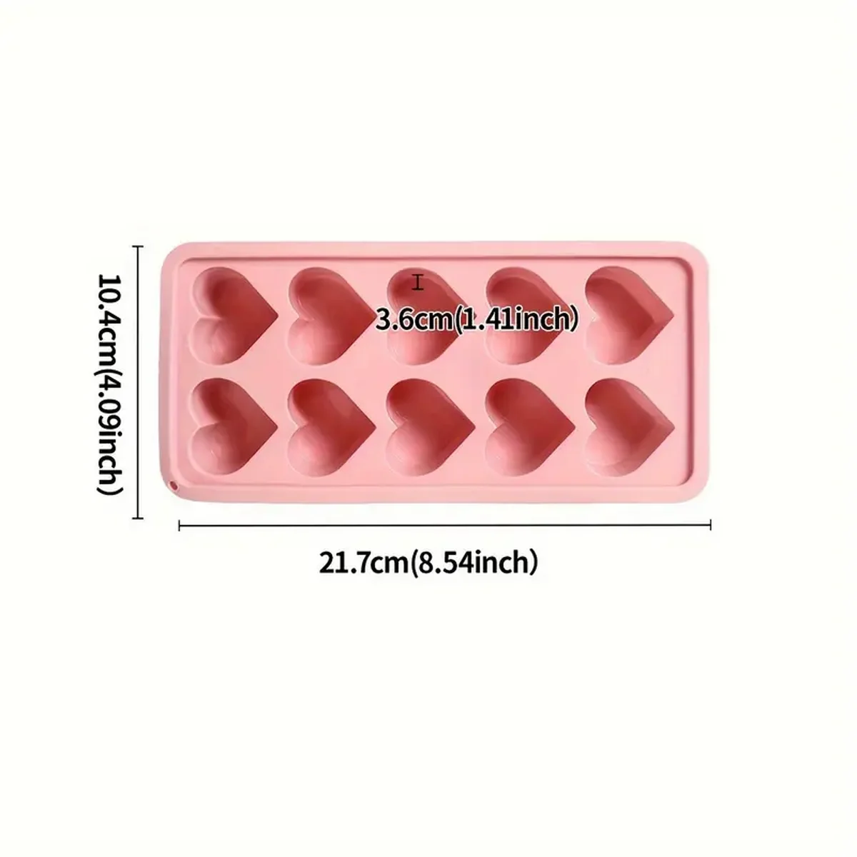 10-Grid Heart-Shaped Silicone Ice Cube Tray Set Soft Easy Demoulding Love Ice Maker for Kitchen And Home