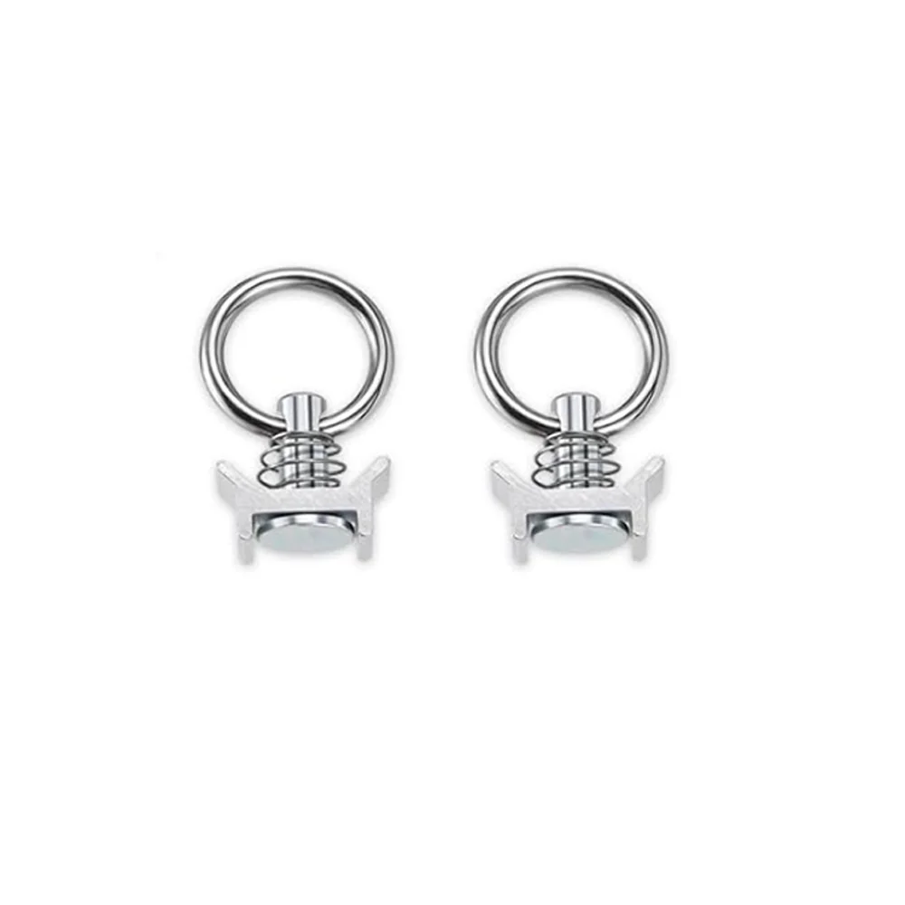 

2Pcs Heavy-Duty Single Stud Fitting L Track Multitools 4,000LB Capacity Stainless Steel Round Ring Aluminum for Secure Fastening