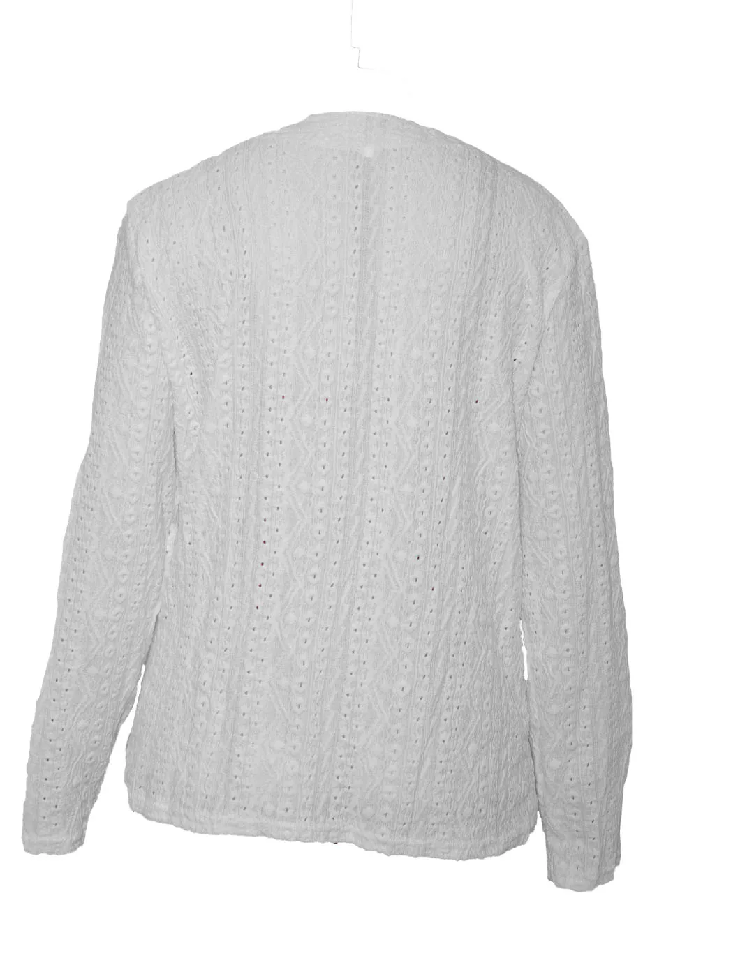 plus size Fashion-Forward Ripped Solid Cardigan, Effortless Casual Style Accented with Transparent Buttons on Sleeves