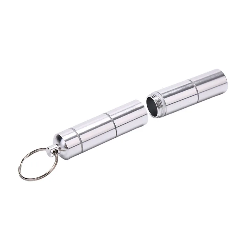 Detachable 1/2/3/4 Grids Medicine Storage Case Bottle Cache Drug Holder Container With Keychain Waterproof Aluminum Pill Box