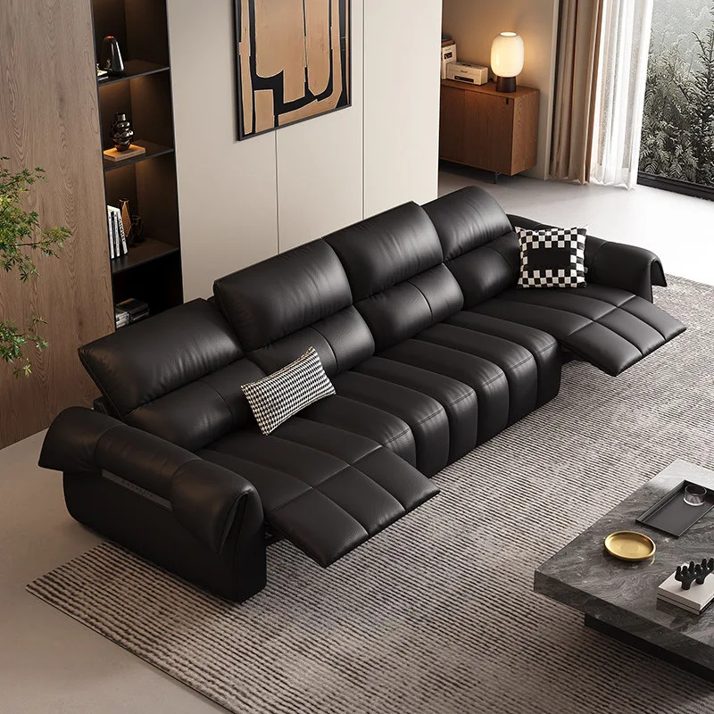 The first layer of cowhide multi-functional electric sofa, household living room, genuine leather sofa