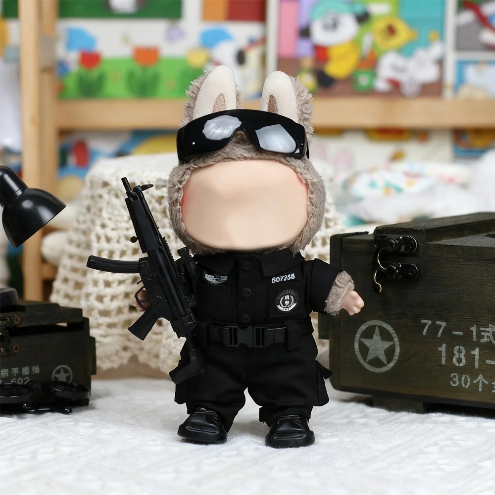 

Унифицированная камуфляжная военная форма для одежды Labubu, одежда для кукол 17 см, роскошная одежда, одежда Coll V1 V2 V3, украшение Labubu