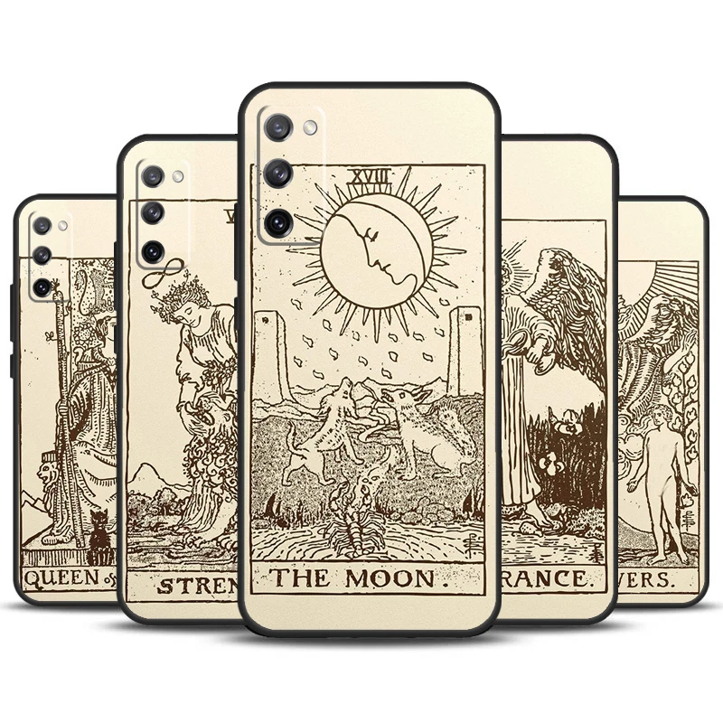 Tarot Card Astrology Sun Moon Case For Samsung Galaxy S24 S23 S22 Ultra S21 S20 FE Note 10 Plus Note 20 S8 S9 S10 Cover