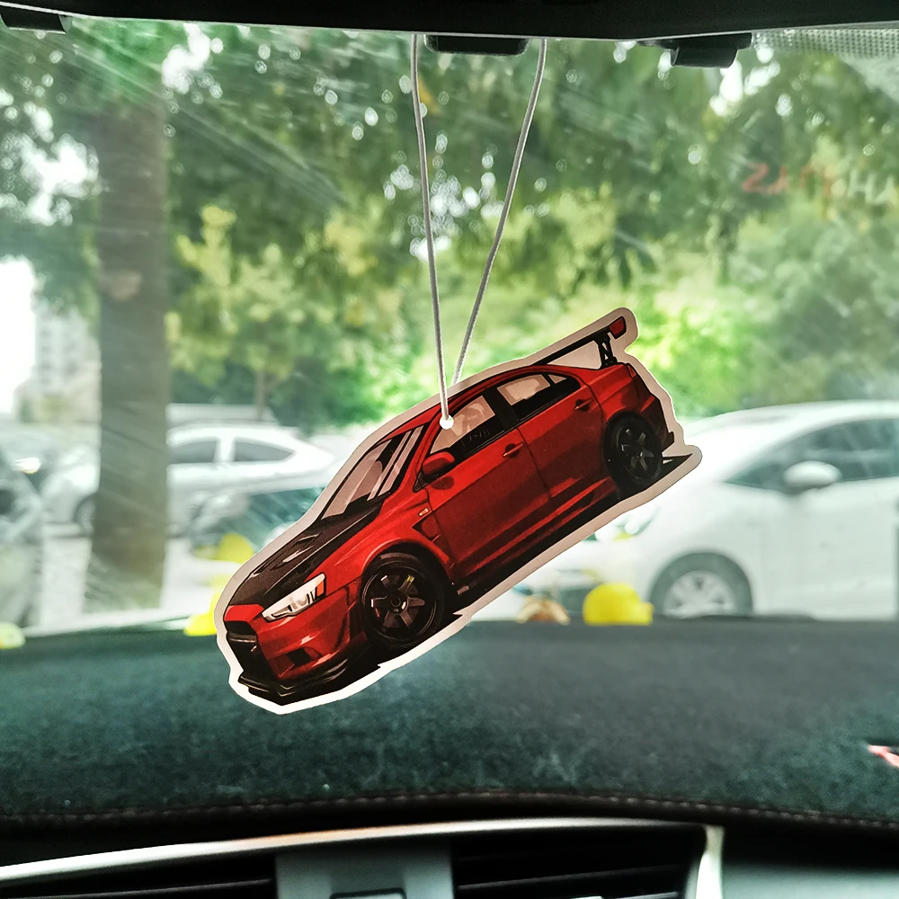 JDM Culture Car Air Freshener Hanging Auto Rearview Mirror Perfume Pendant Fit For Mitsubishi EVO Car Interior Accessories