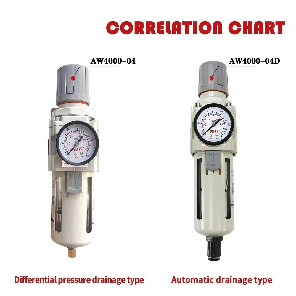 Pneumatic Air Filter Regulator AW4000-04D Automatic Drain Pressure Reducing Valve 1/2