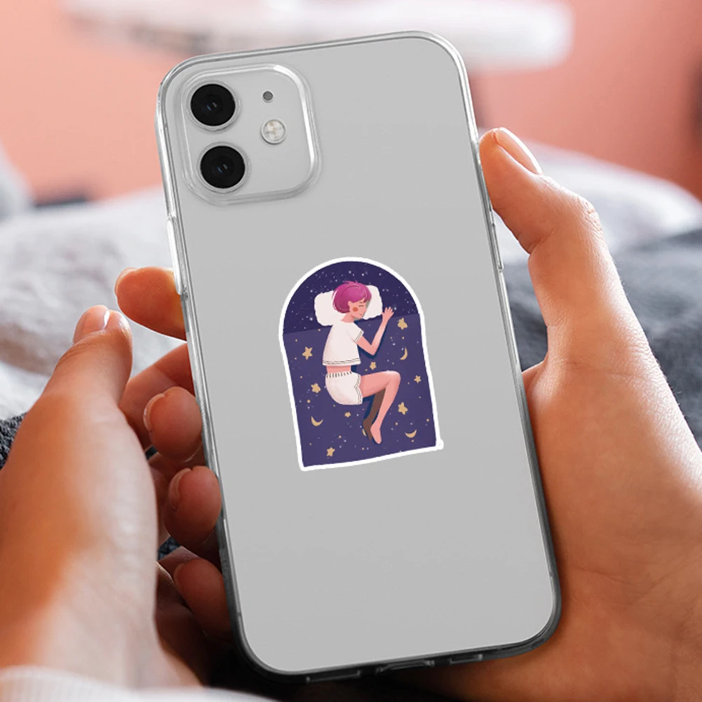 Elegante PET Stickers Pack para Guitarra, Midnight Magic-Lua Adesivos, Bagagem, Bicicleta, 50Pcs