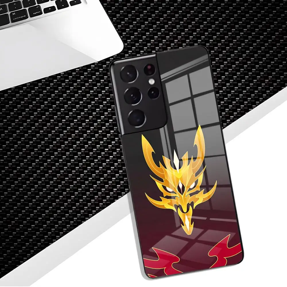 Genshin Impact Pattern Phone Case For Samsung S26 S25 Edge S24 S23 S22 Ultra Plus Fe A57 A37 A17 A27 5G Glass Cover
