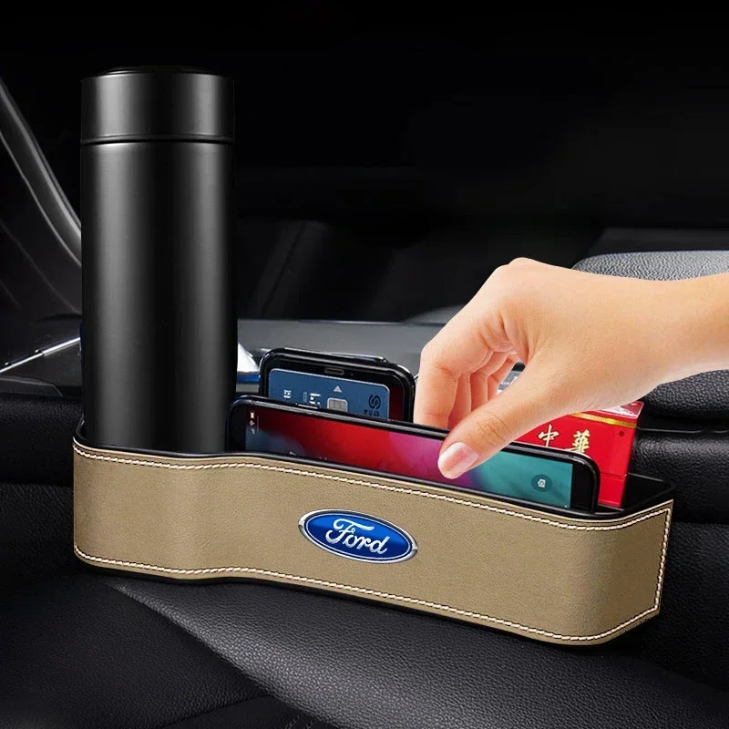 Multifunctional AMG Badge Car Seat Crevice Storage Box Seat Gap Slit Pocket Manager For Ford Mk2 Mk3 Mk4 Mk5 Mk7 Fiesta FOCUS 2