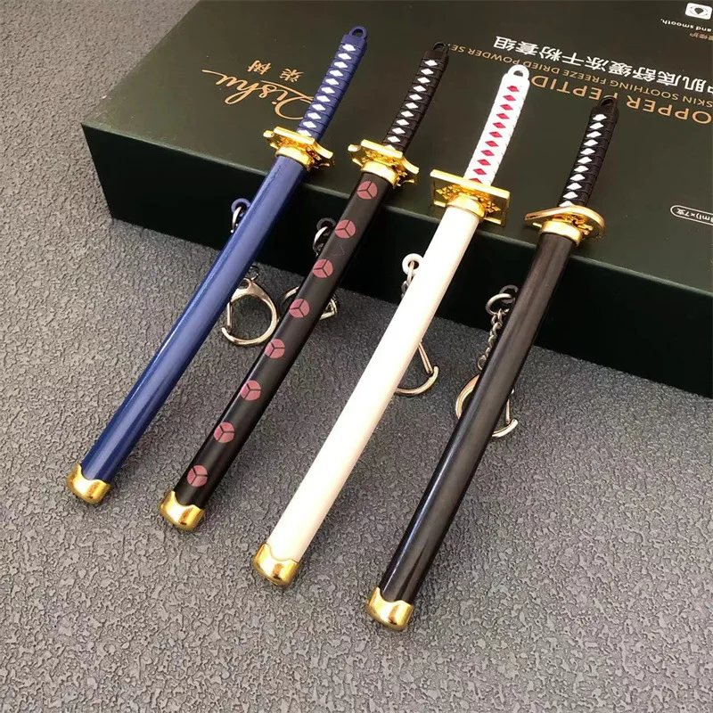 15cm Metal One Piece Katana Sword Mini Japanese Roronoa Zoro Katana One Piece Samurai Fake Knife Iron Alloy Real Sword Anime Toy