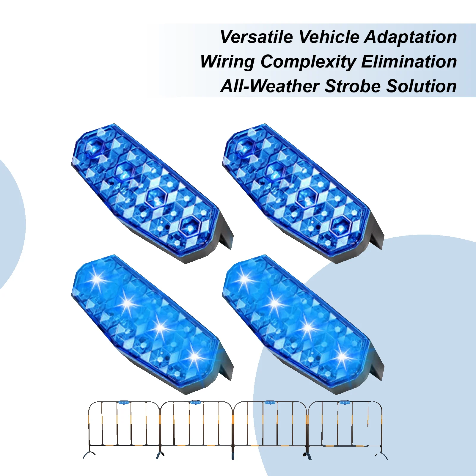 

Strobe Light Warning Wireless Car Lights 4 Pieces High-Brightness Automotive Alarm Fixture Assemblies For Safety Road