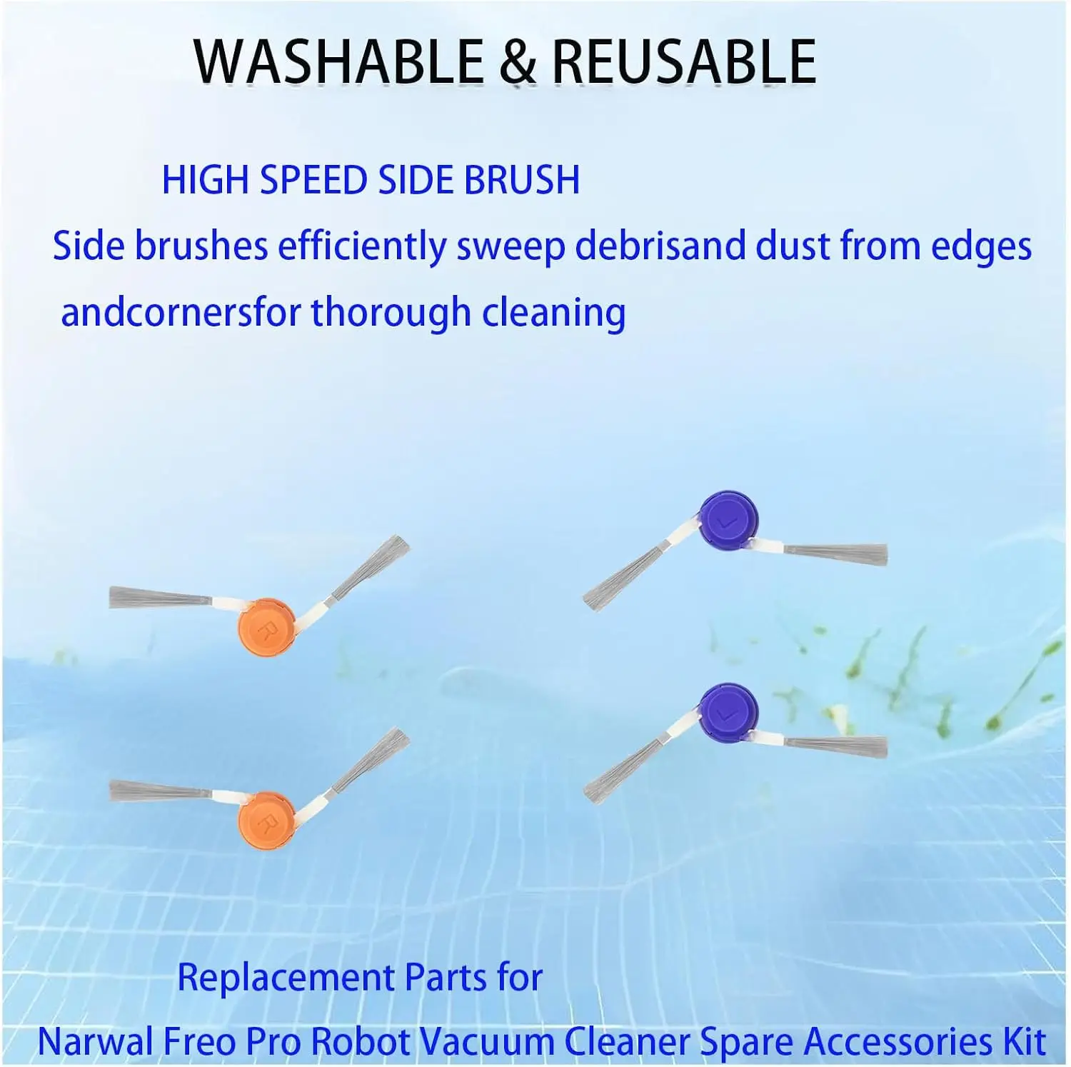 For Narwal Freo Pro Robot Vacuum Cleaner Main Brush Side Brush Dust Bag HEPA Filter Mop Cloth Accessoies