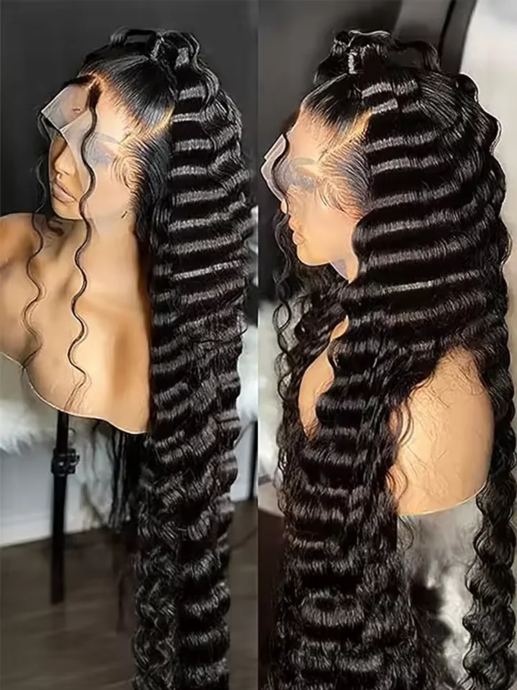 

30 40Inch Human Hair 13x6 13x4 HD Lace Frontal Wig Brazilian Loose Deep Wave Curly Human Hair 360 Full Lace Front Wig Preplucked