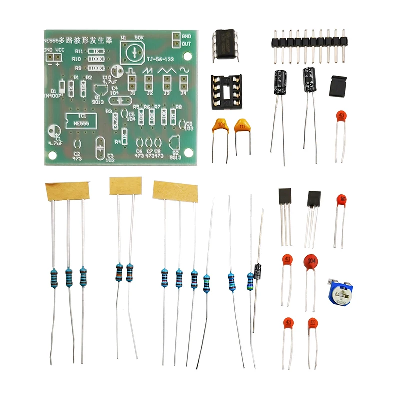 NE555 Multi-channel Waveform Generator DIY Electronic Kit Square Sawtooth Triangular Sine Wave Welding Spare Parts Set