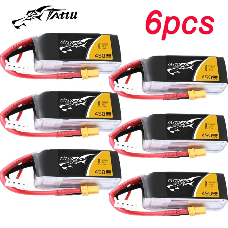 NEW TATTU 3S 11.1V Lipo Battery 450mAh 75C For RC Helicopter Quadcopter FPV Racing Drone Parts 11.1V Rechargeable Battery