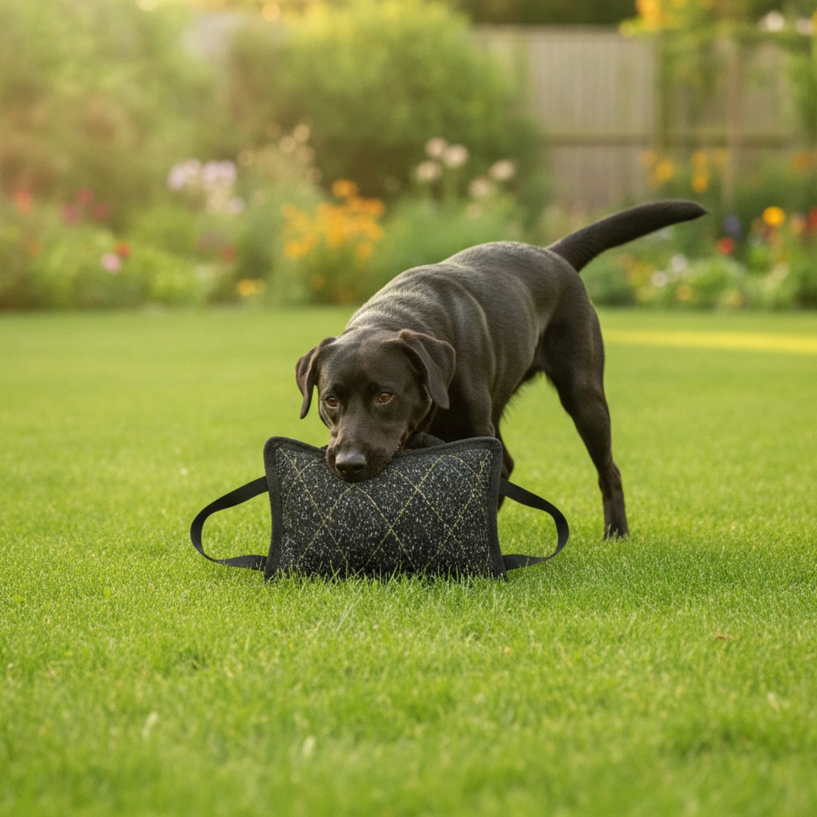Dog Bite Pillow with Handles Textured Bite Pillow with Handles Training Tug Toy Easy-Grip Tug of War Toy Tough for Handlers