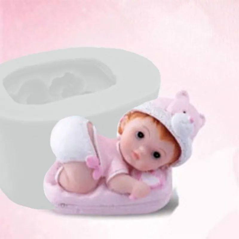 6 Kinds Of Baby Shape Silicone Candle Mold Lovely Boy And Girl Baby Silicone Soap Making Form Infant Resin Cake Decoration Mould