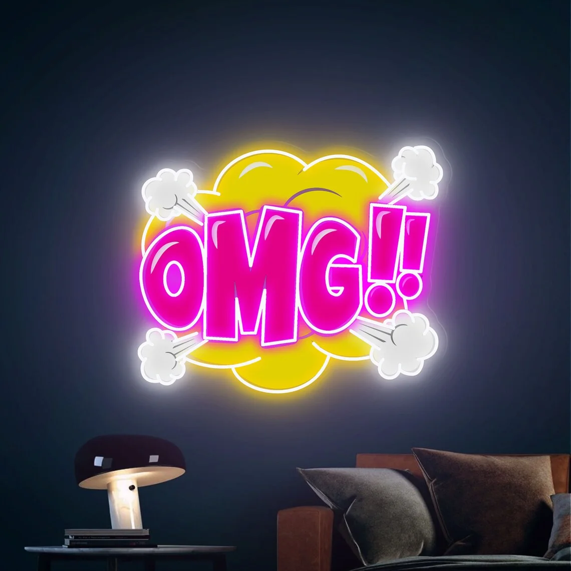 

Oh My God Neon Sign UV Print Acrylic Led Neon Sign Handmade Neon Sign Anime Character Neon Lights Wall Decor