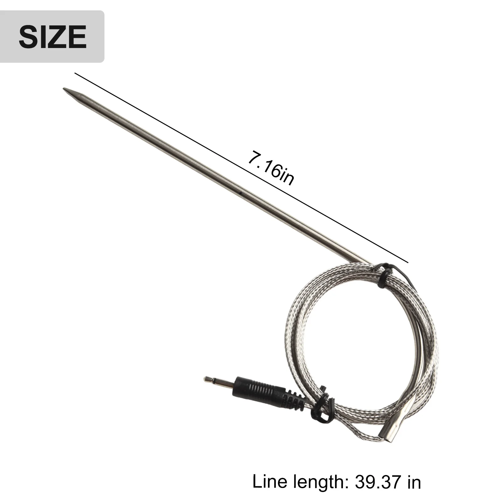 Probe Sensor For BBQ Thermometer IBBQ-4T IRF-4S High-Precision Stainless Steel Grill Meat Temperature Monitor Spare Part