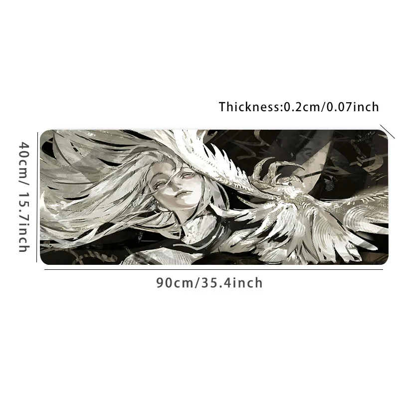 白髪の女の子 アニメスタイル マウスパッド デスクアクセサリー 滑り止めゴムベース ゲーマーやオフィス向け 友人やティーン向けのギフトに最適