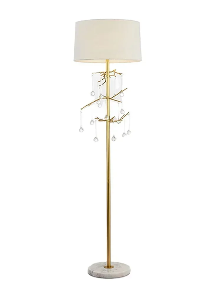 

All copper crystal rain tree floor lamp, European and American French living room sofa standing lamp, dining room bedroom 플로어 램프